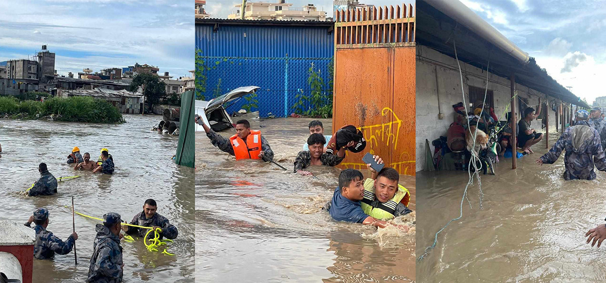 बागमती नदी किनाराका बस्ती डुबानमा, १५ जनाको सशस्त्र प्रहरीद्वारा उद्धार
